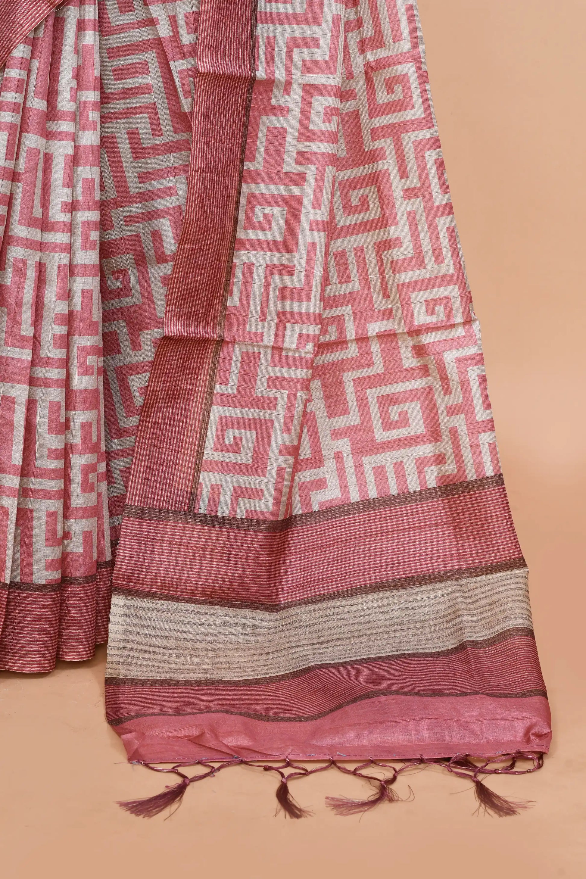 Neytra Dusty Coral Pink Saree featured