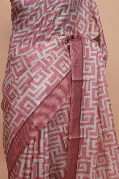 Neytra Dusty Coral Pink Saree featured
