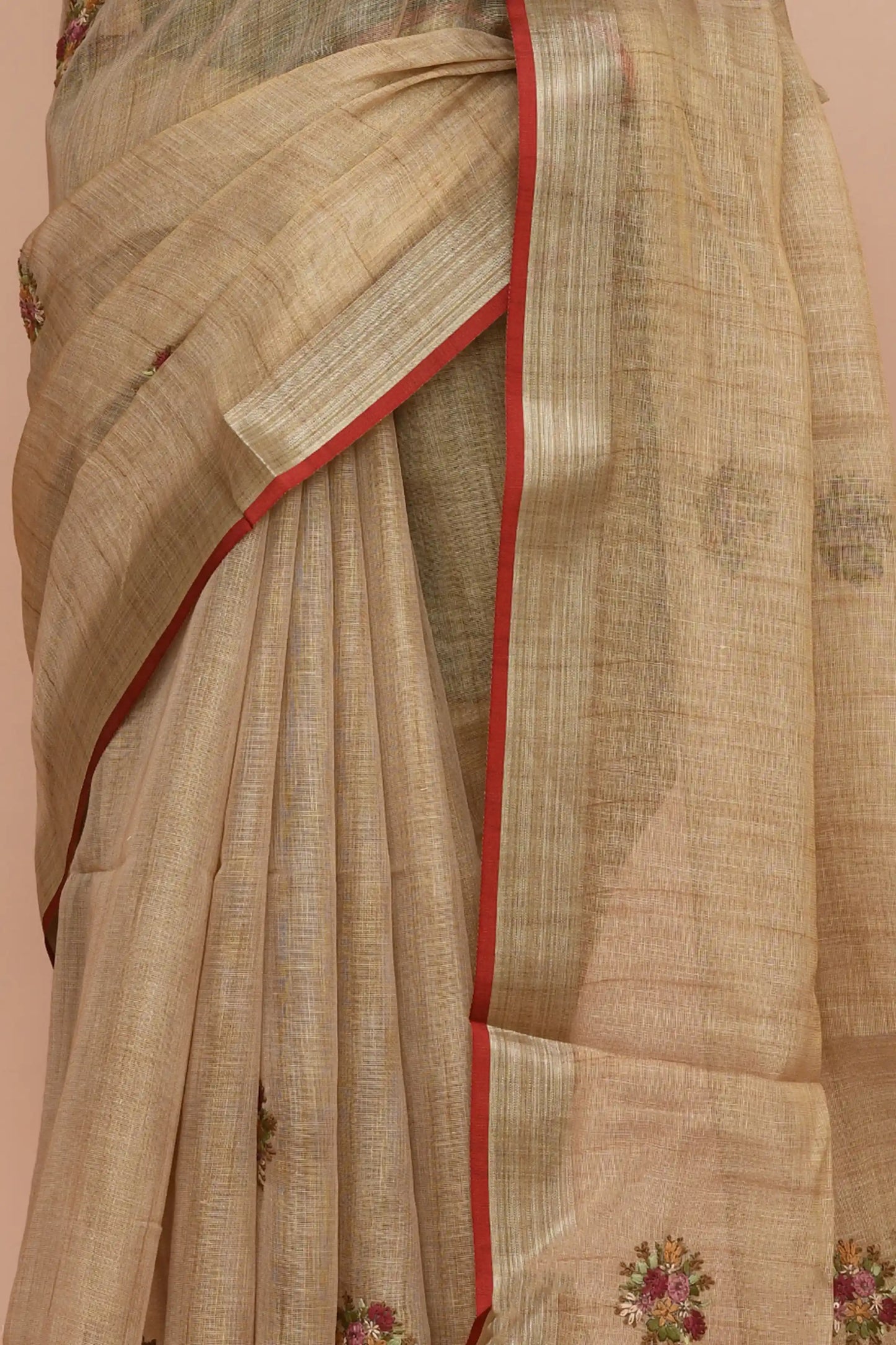 Kavya Muted Gold Beige Saree featured