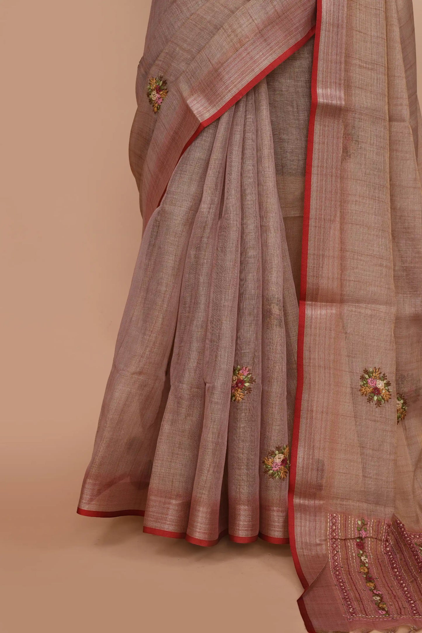 Kavya Dusty Rose Pink Saree featured