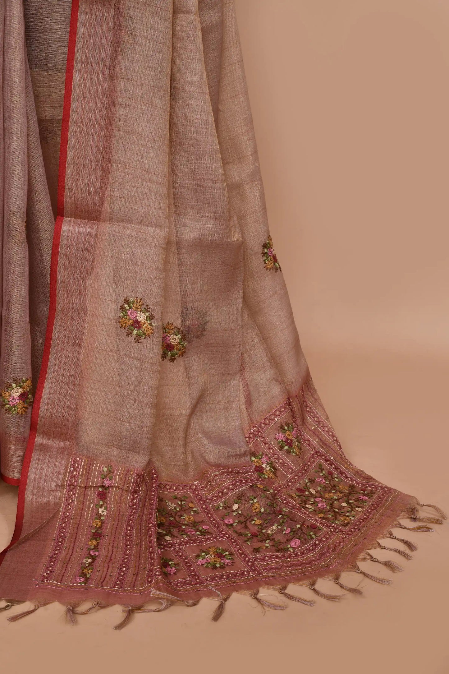 Kavya Dusty Rose Pink Saree featured