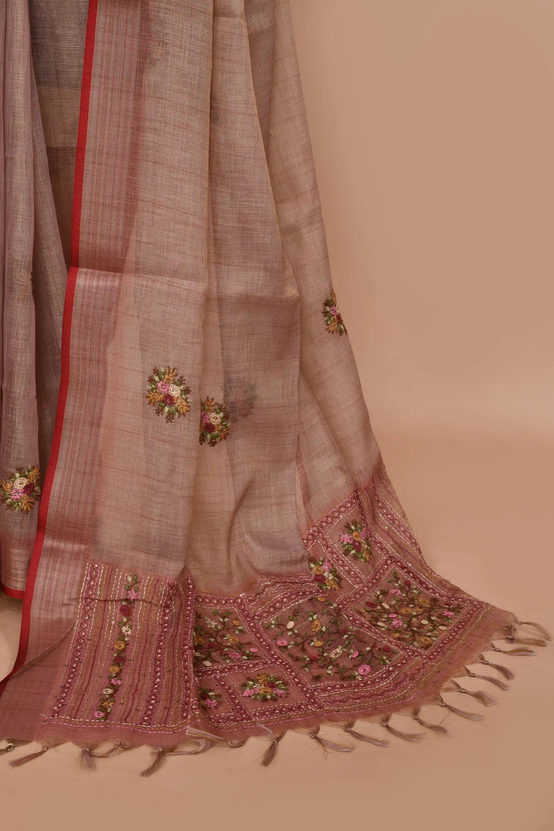 Kavya Dusty Rose Pink Saree featured