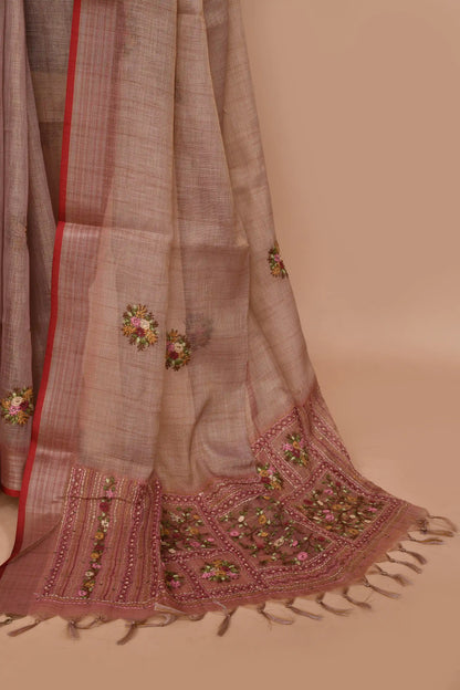 Kavya Dusty Rose Pink Saree featured