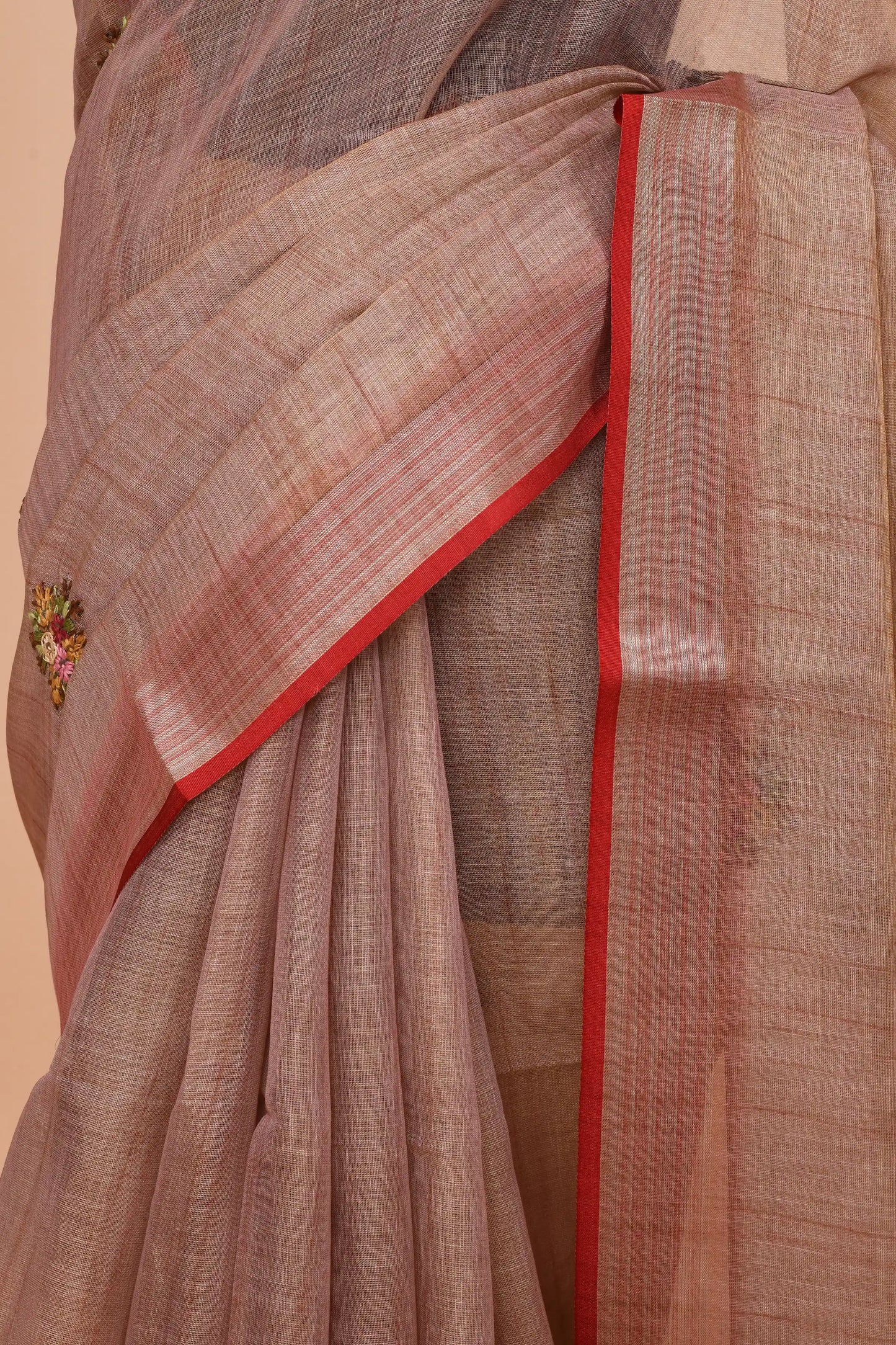 Kavya Dusty Rose Pink Saree featured
