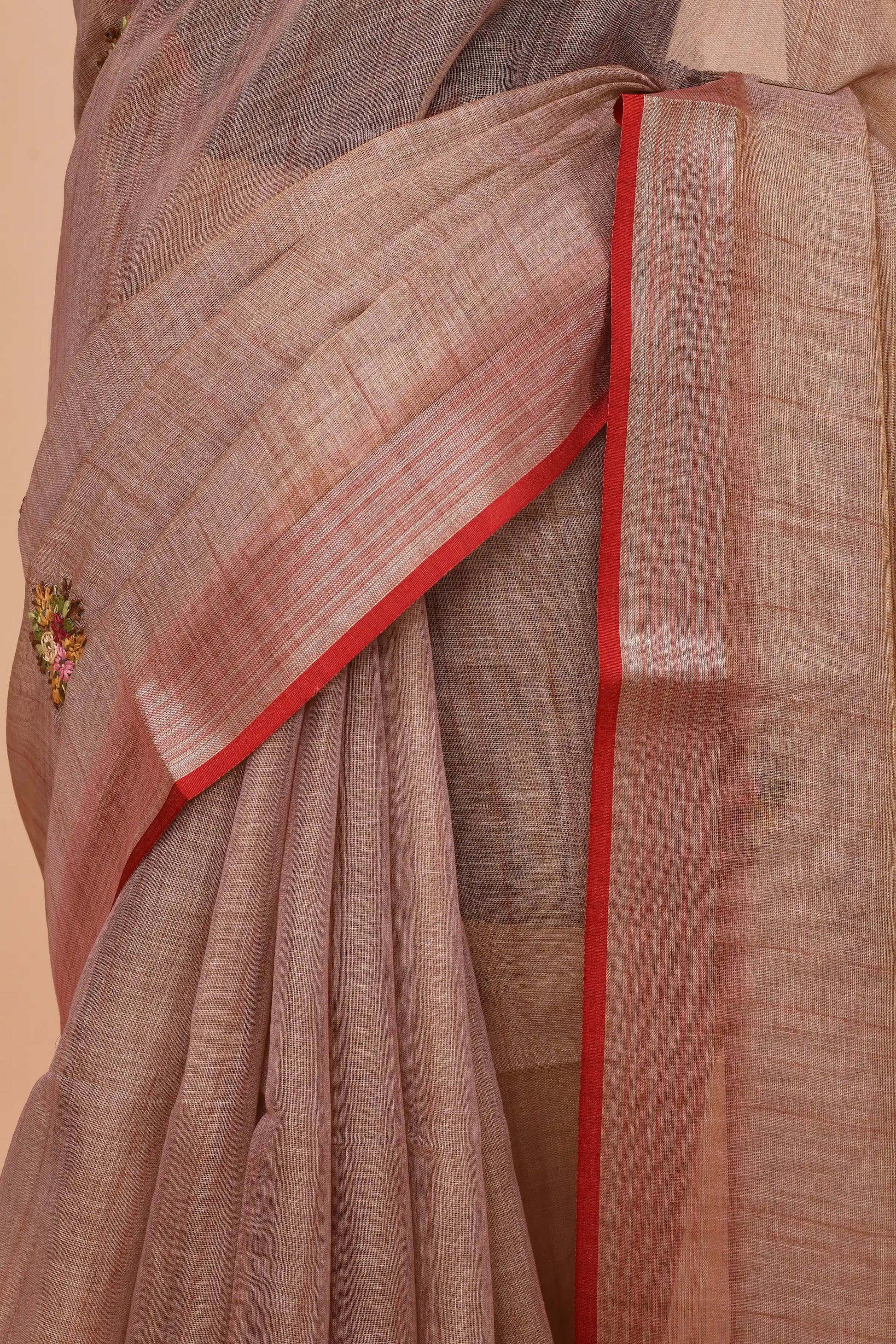 Kavya Dusty Rose Pink Saree featured