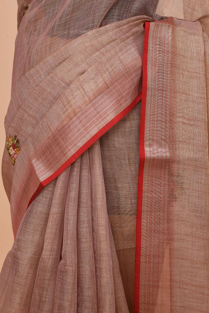 Kavya Dusty Rose Pink Saree featured