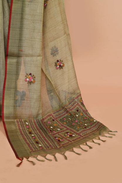 Kavya Sage Green Saree featured
