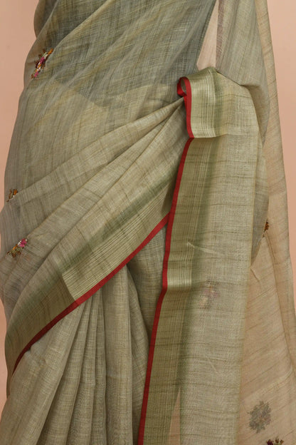 Kavya Sage Green Saree featured