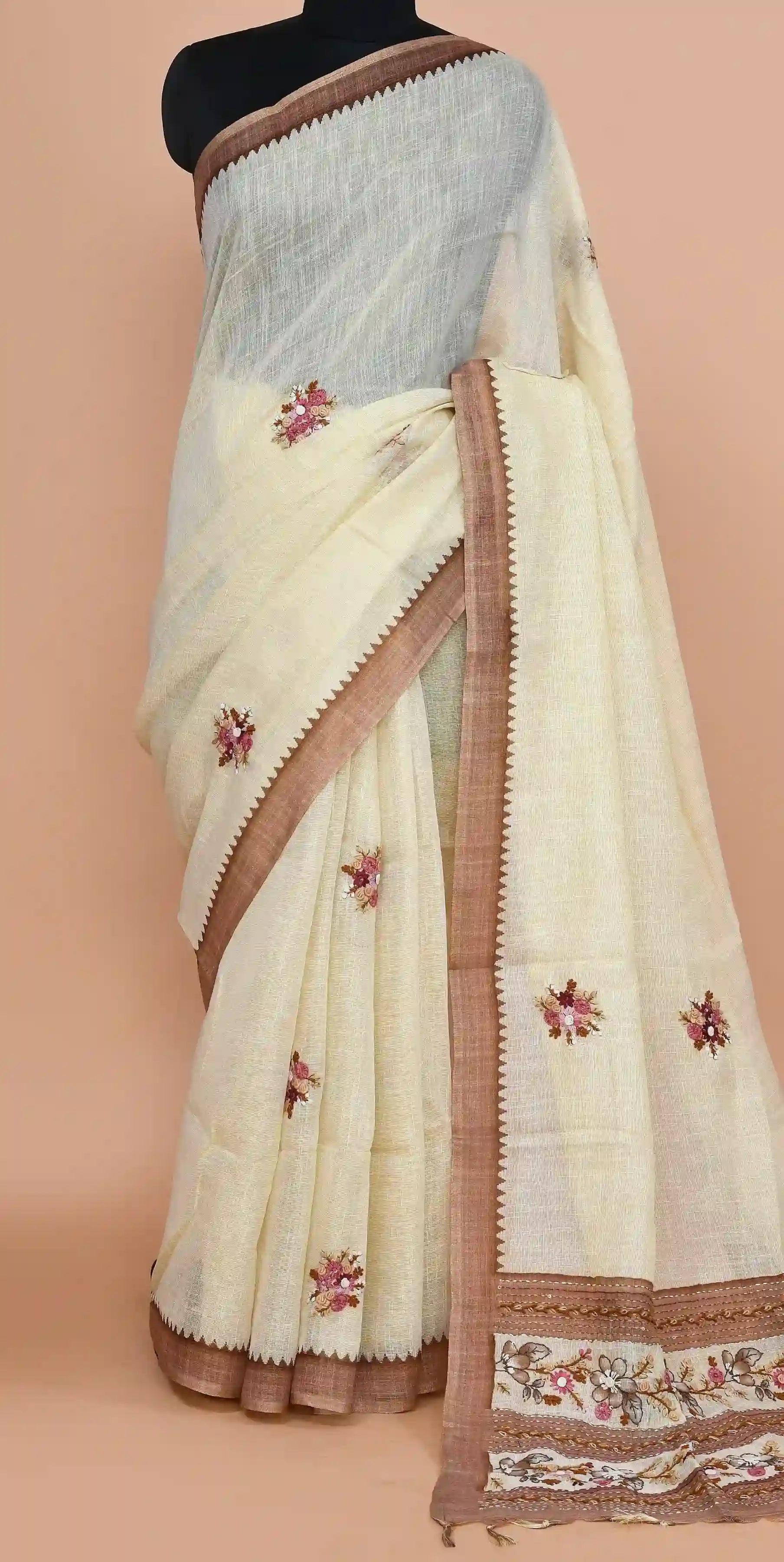 Reeva Chestnut Brown Saree featured