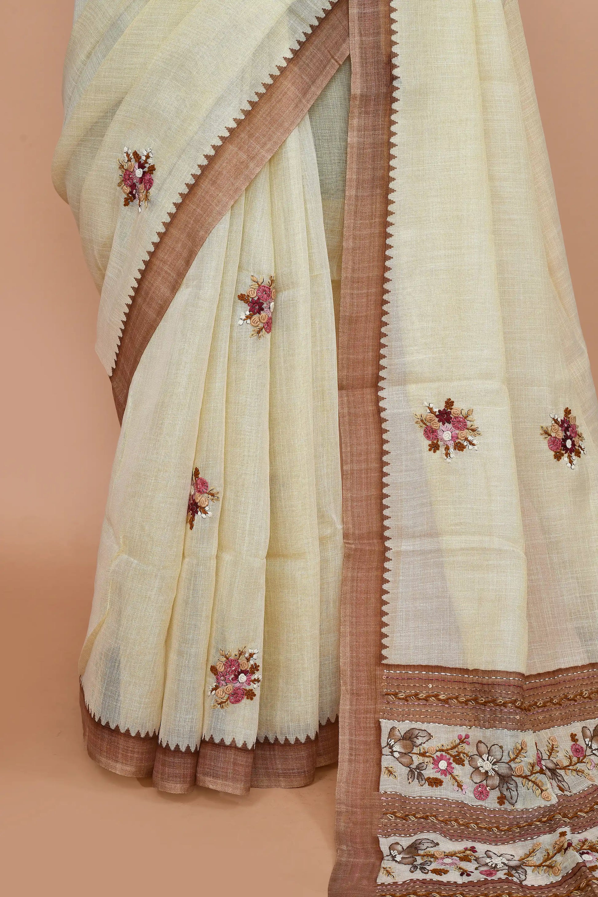 Reeva Chestnut Brown Saree featured