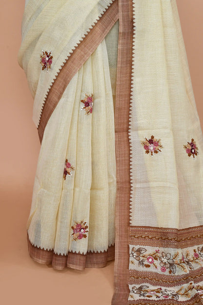 Reeva Chestnut Brown Saree featured