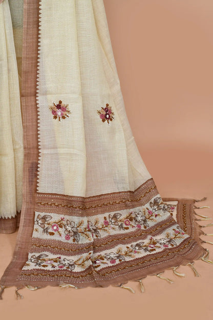 Reeva Chestnut Brown Saree featured
