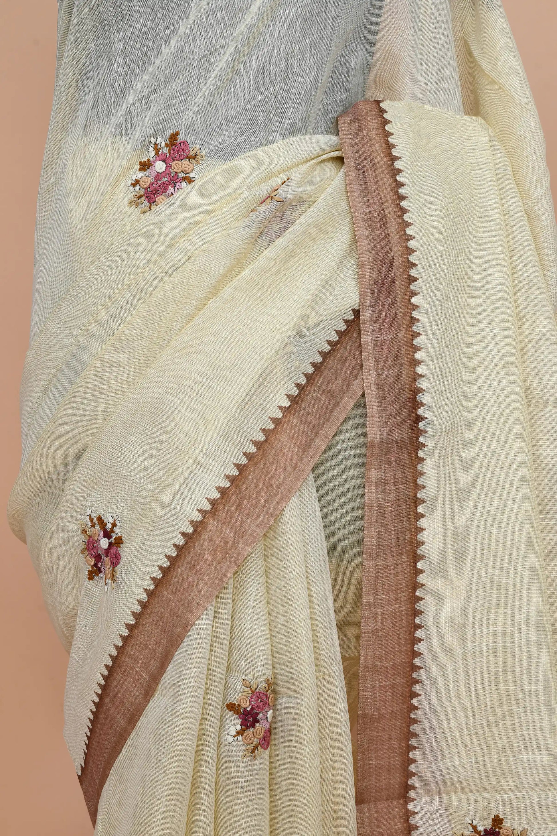Reeva Chestnut Brown Saree featured