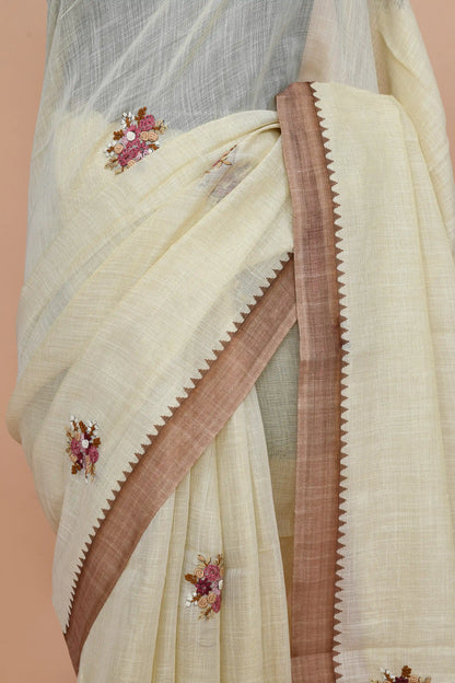 Reeva Chestnut Brown Saree featured
