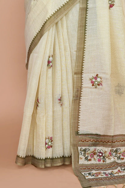 Reeva Moss Green Saree featured