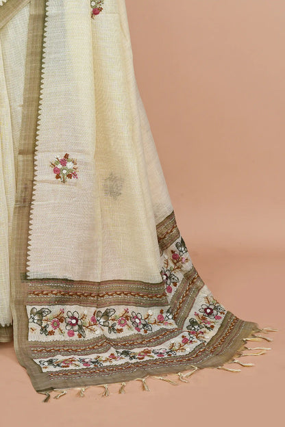 Reeva Moss Green Saree featured