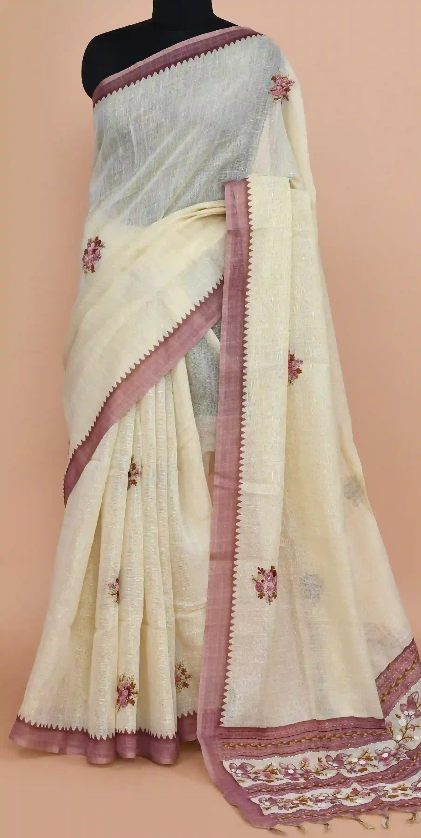 Reeva Dusty Mauve Saree featured