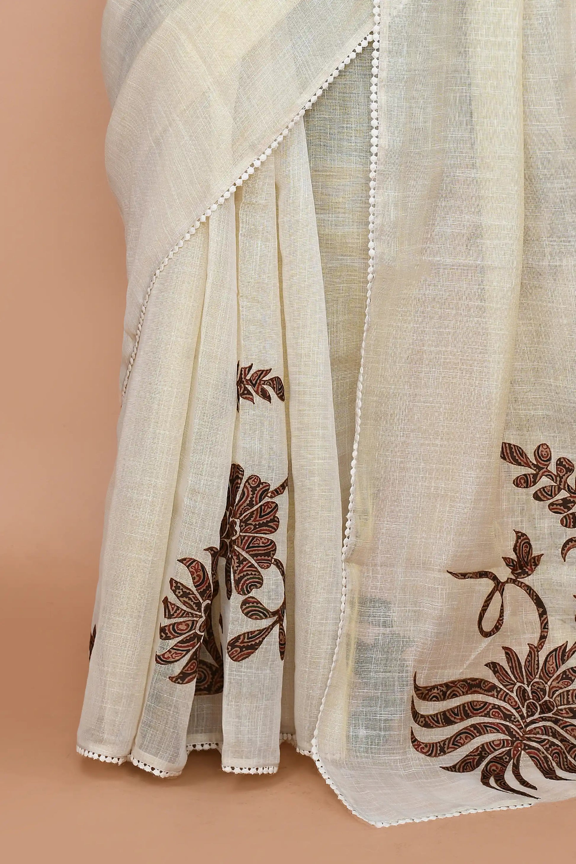 Idalia Brown-Ochre Saree featured