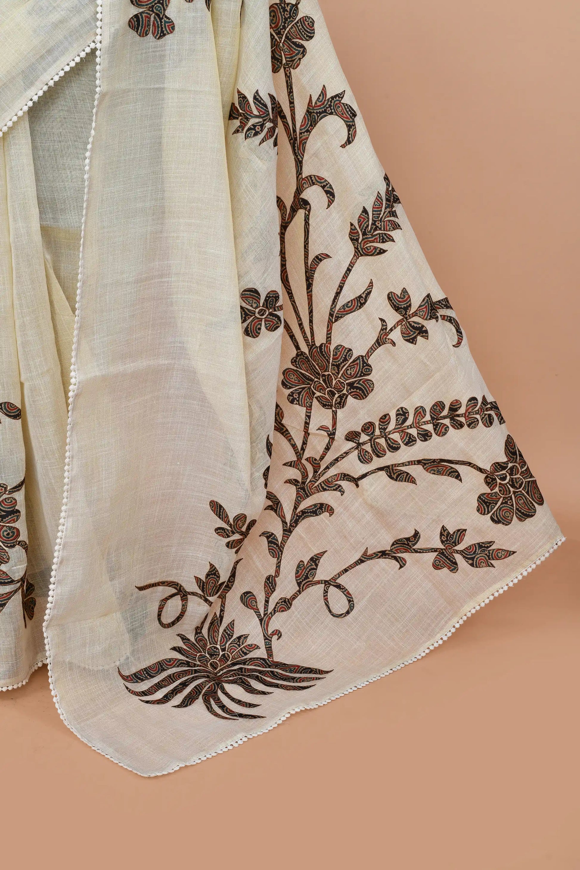 Idalia Indigo-Red Saree featured