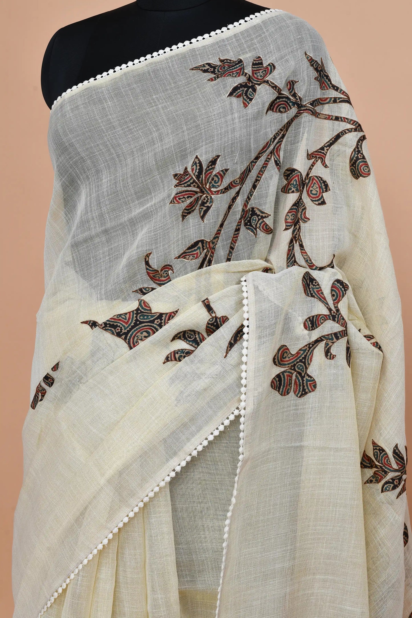 Idalia Indigo-Red Saree featured