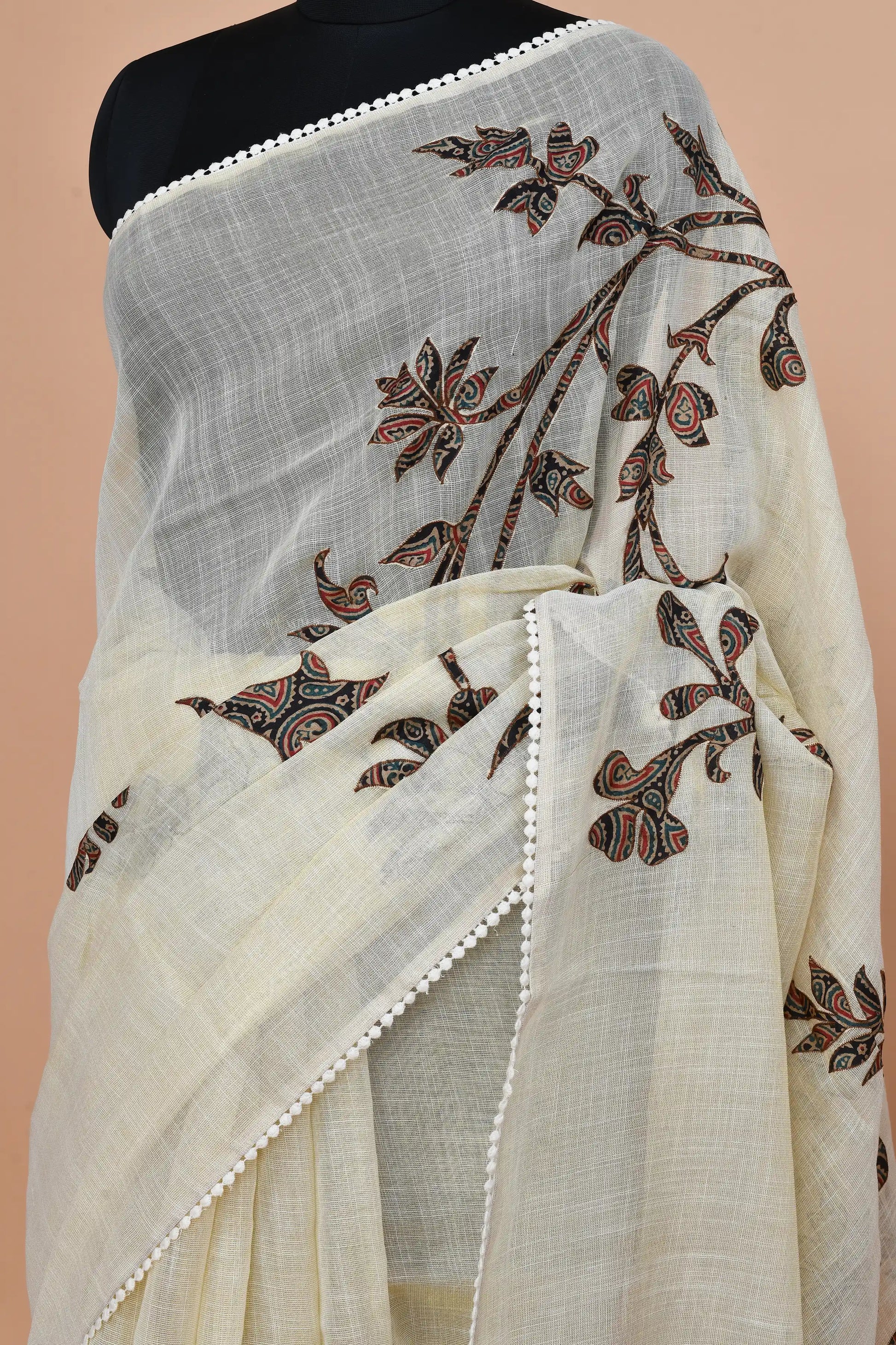 Idalia Indigo-Red Saree featured