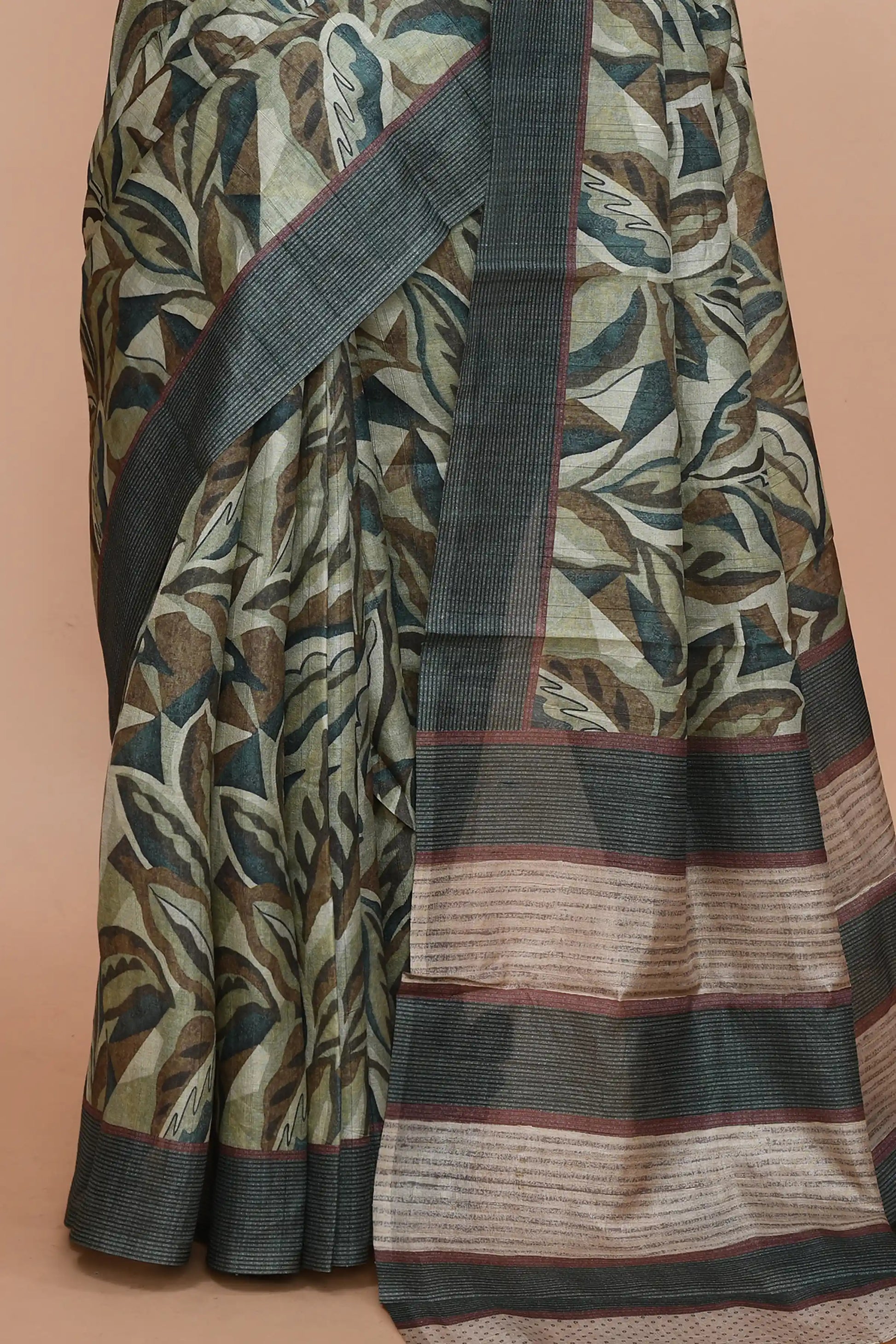 Lavanya Forest Green Saree featured