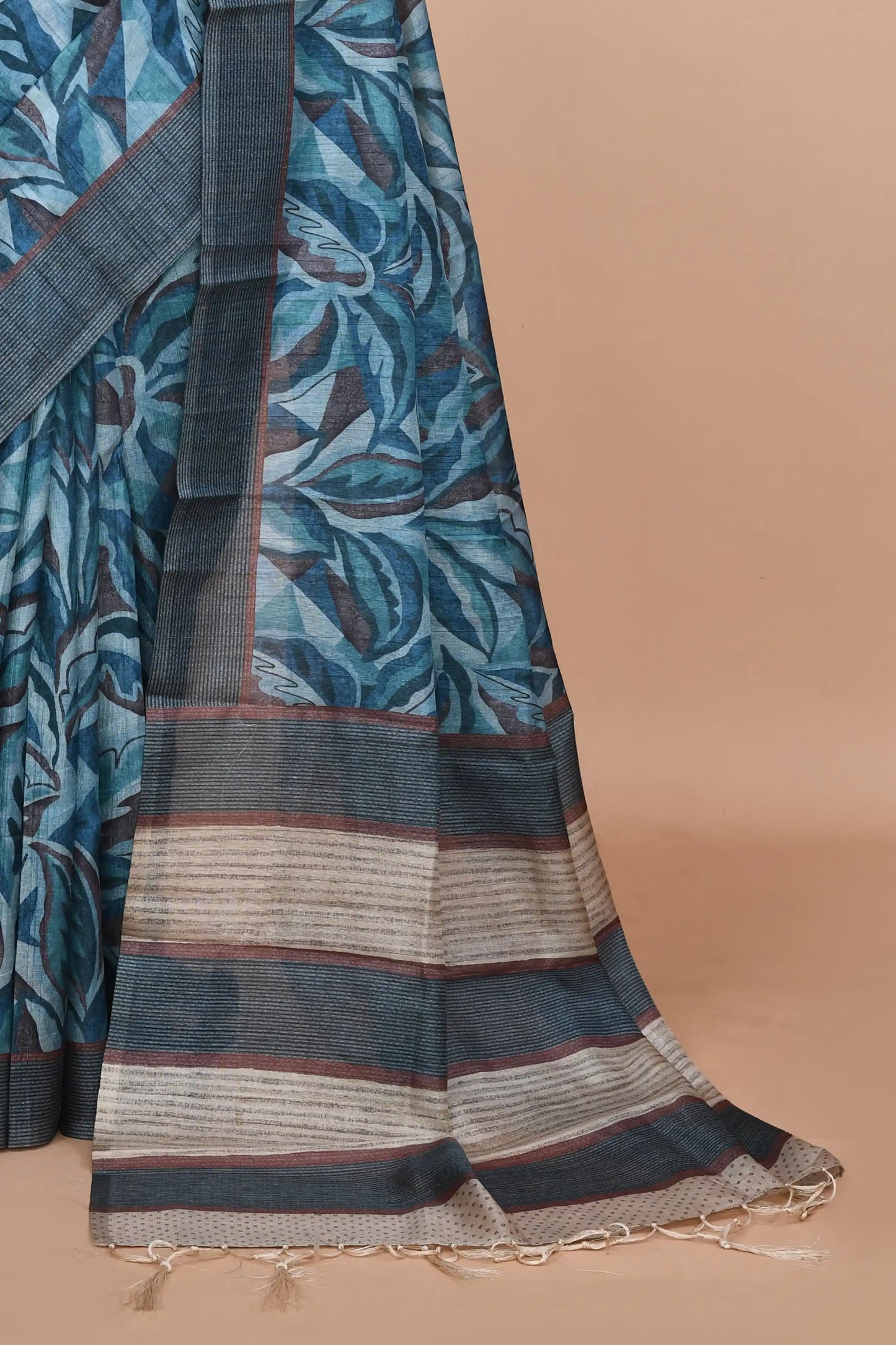 Lavanya Peacock Blue Saree featured
