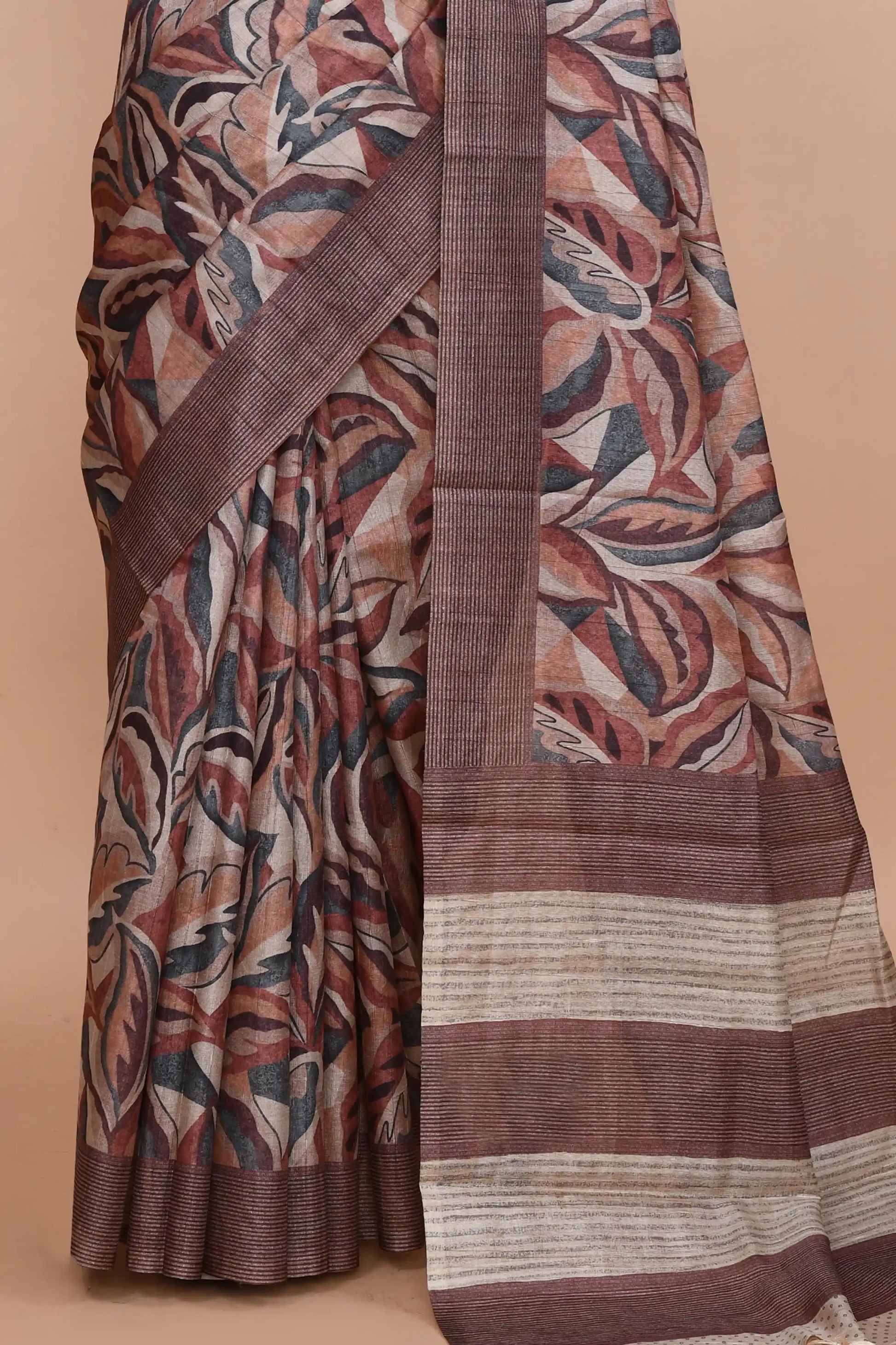 Lavanya Brick Red Saree featured