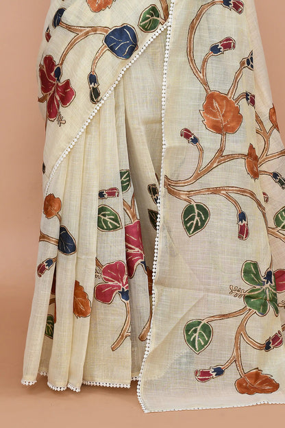 Nysa Rust & Coral Red Saree featured