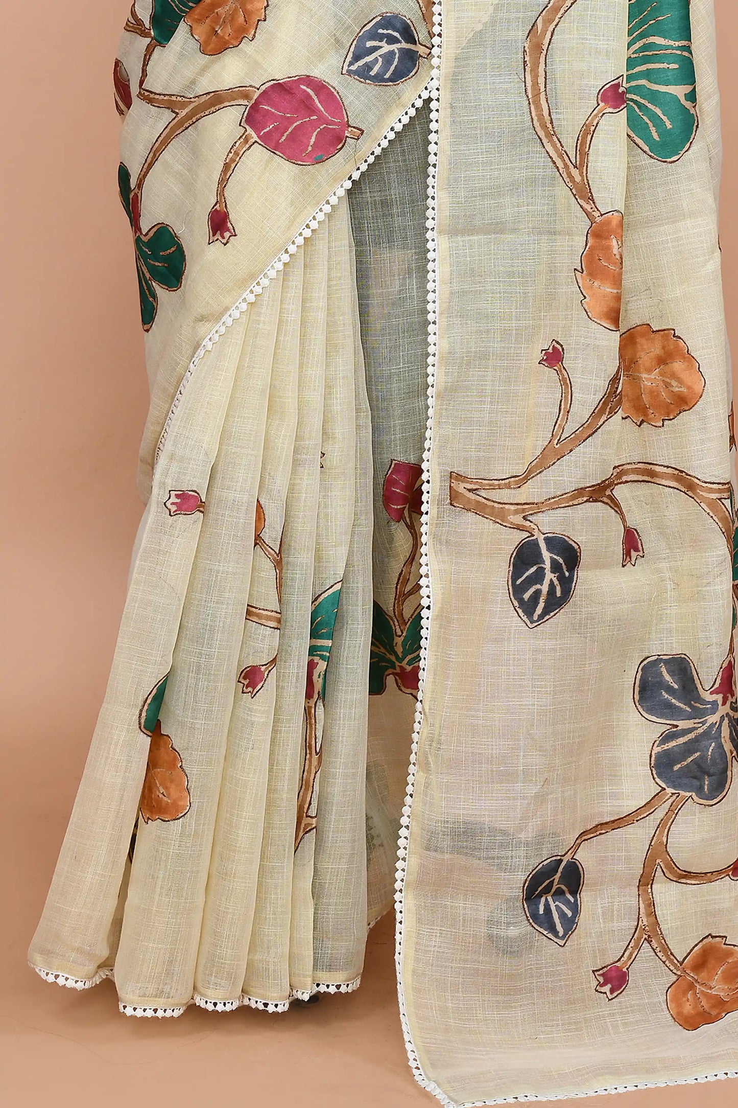 Nysa Marigold & Teal Saree featured