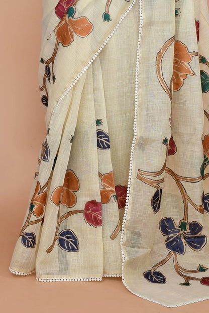 Nysa Burnt Orange & Cobalt  Saree featured