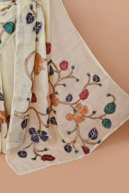 Nysa Burnt Orange & Cobalt  Saree featured