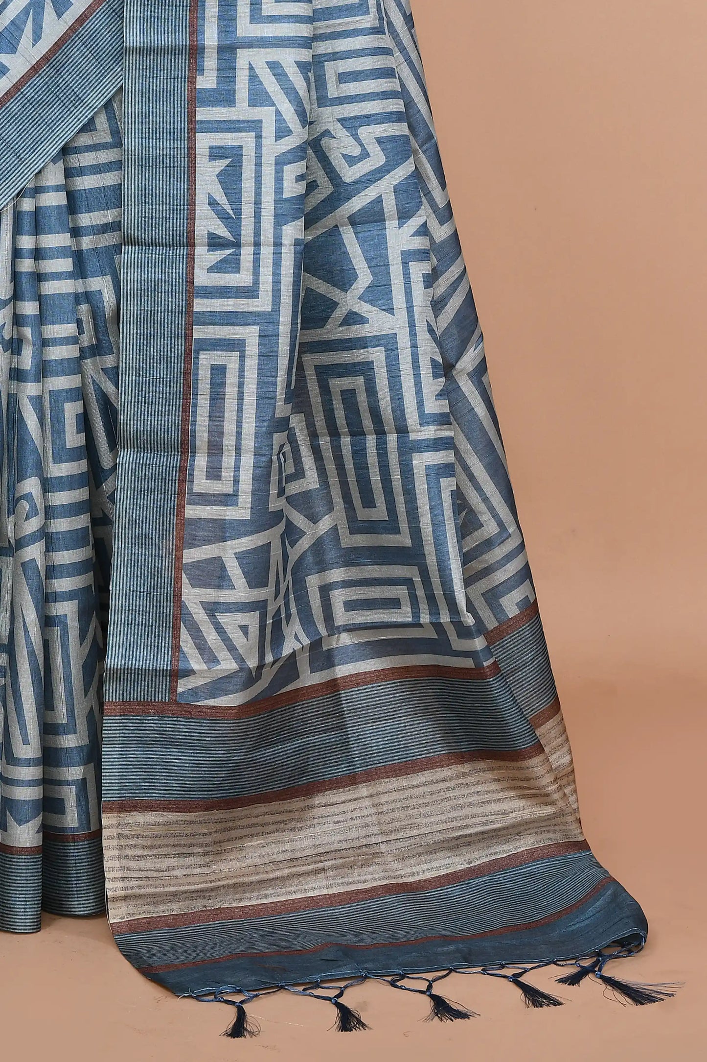 Ojasvi Steel Blue Saree featured