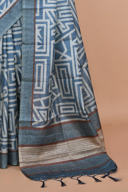Ojasvi Steel Blue Saree featured