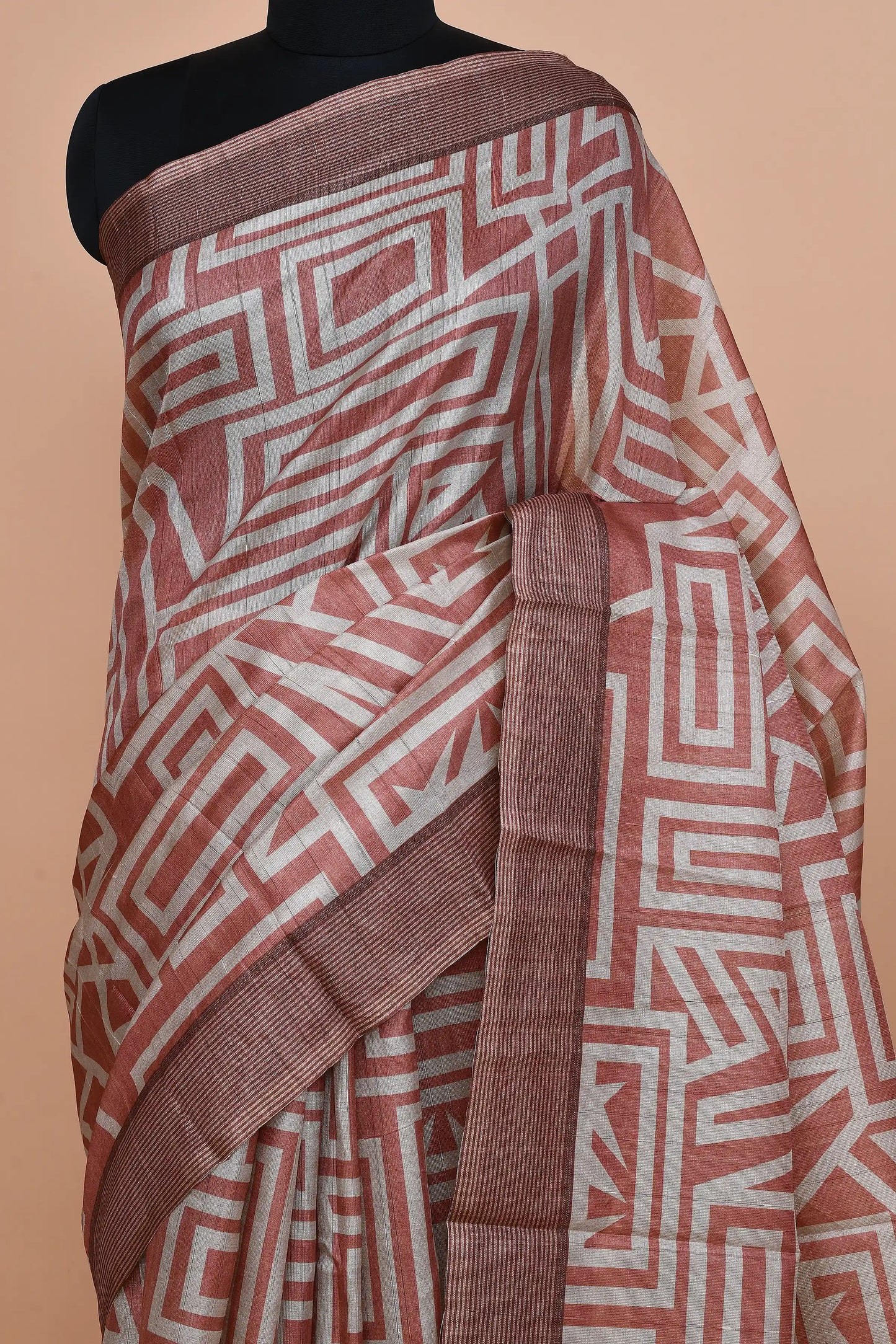 Ojasvi Terracotta Rust Saree featured
