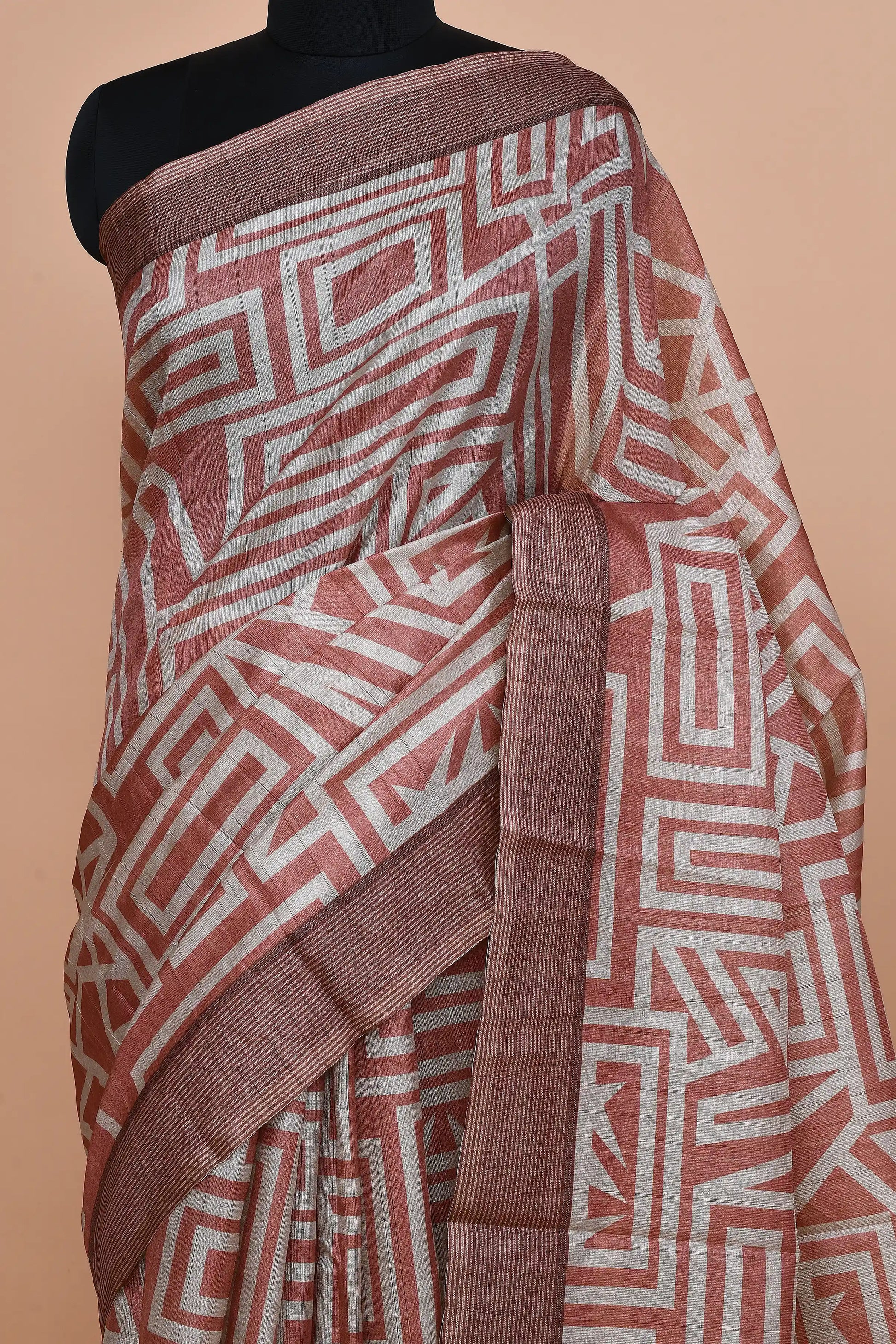 Ojasvi Terracotta Rust Saree featured