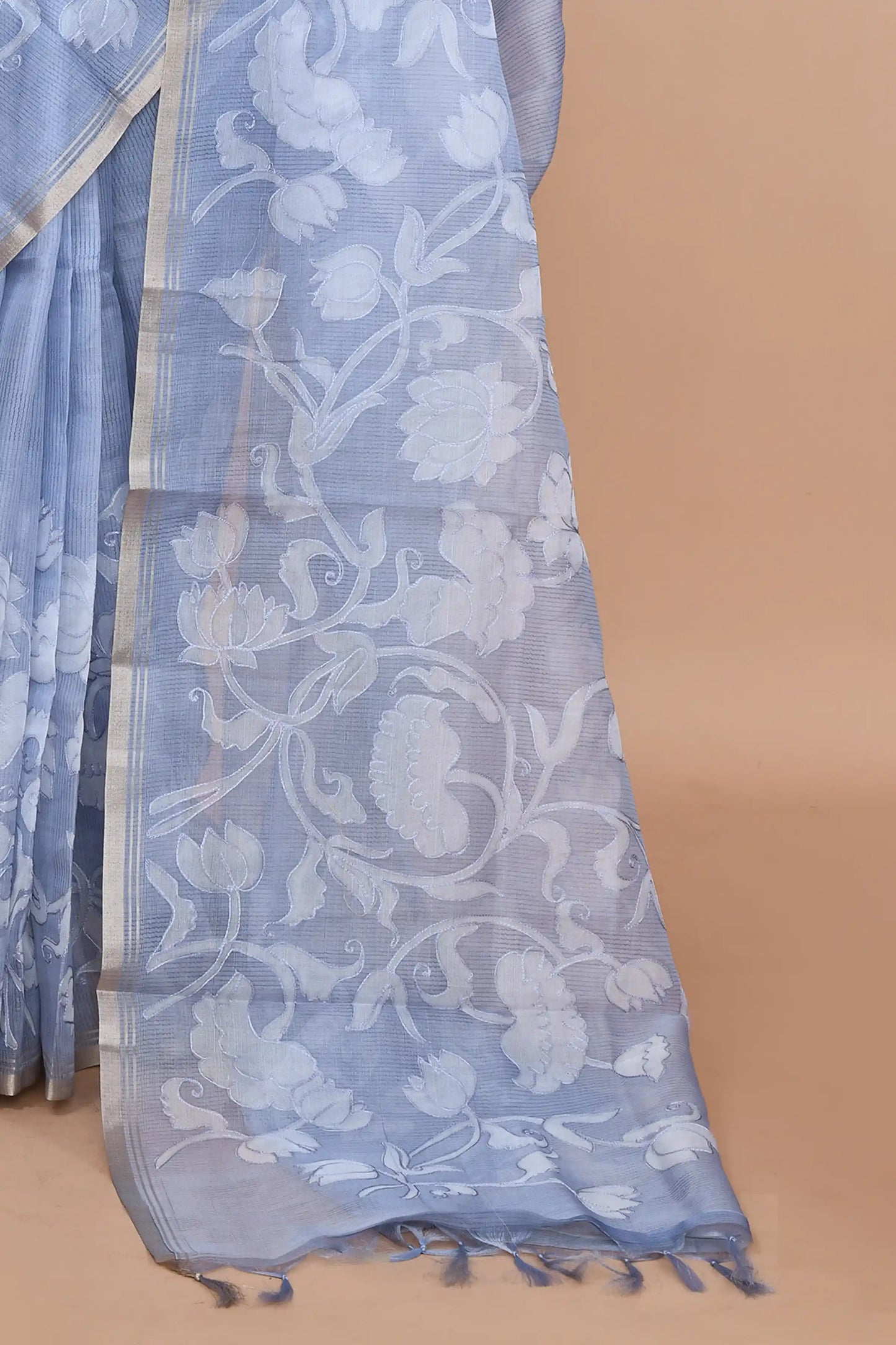 Veda Periwinkle Blue Saree featured