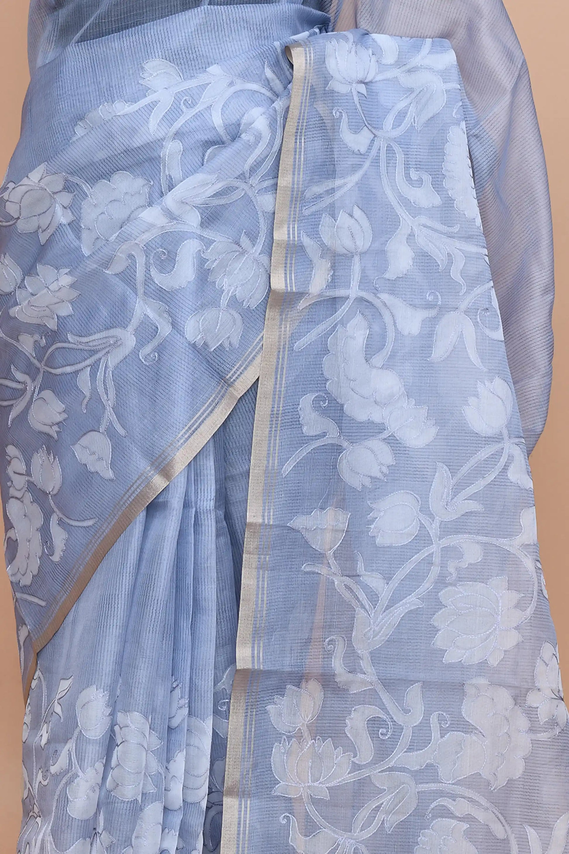 Veda Periwinkle Blue Saree featured