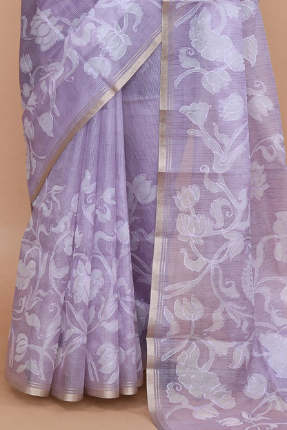 Veda Lilac Purple Saree featured