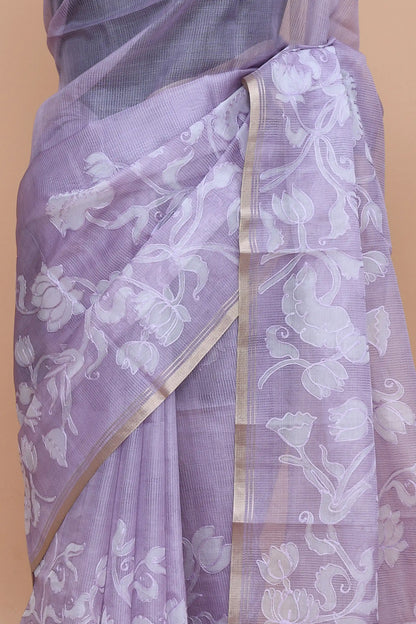 Veda Lilac Purple Saree featured