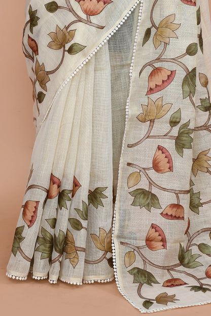 Tirzah Sage Green & Terracotta Saree featured