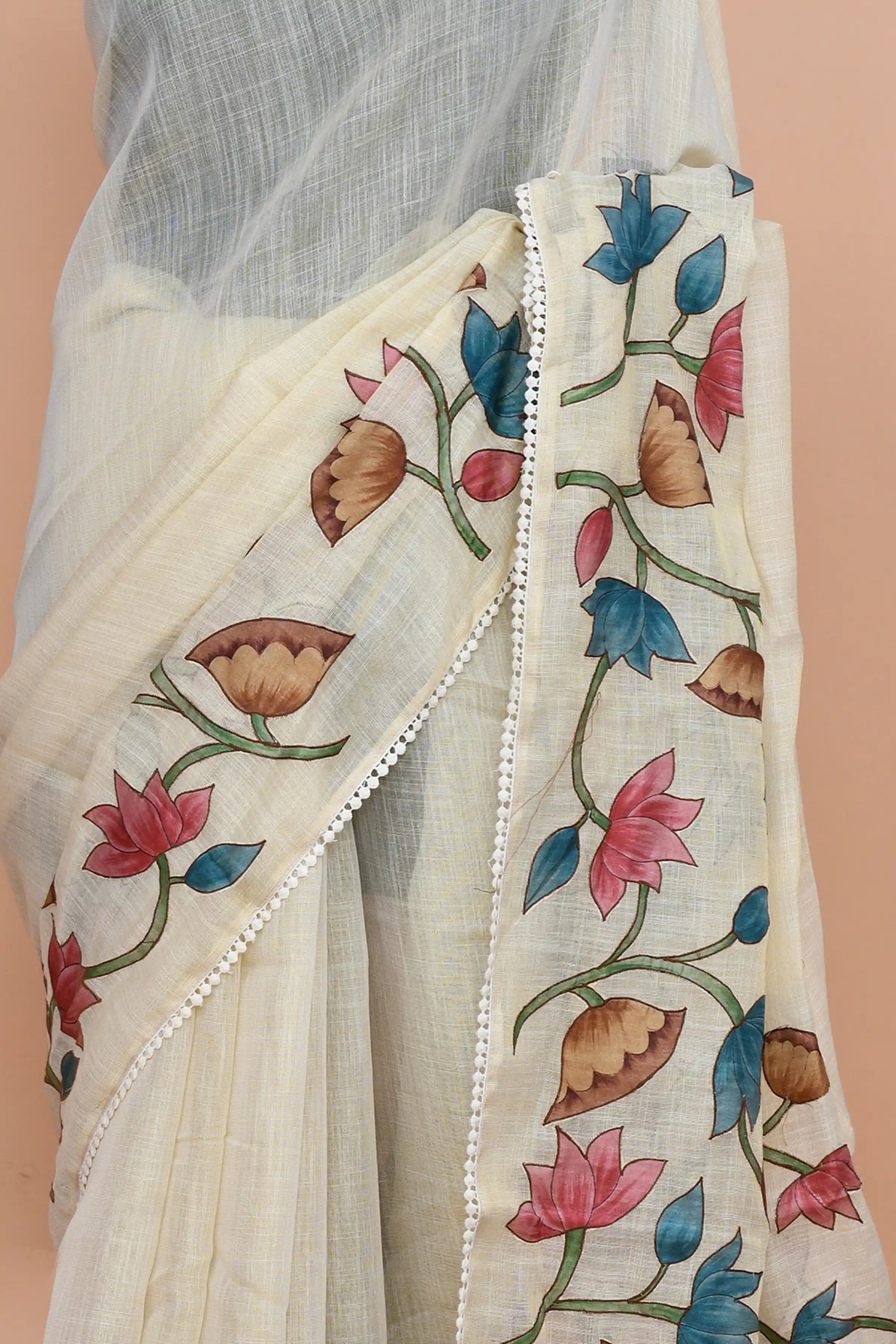 Tirzah Aqua & Rose Saree featured
