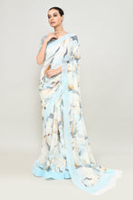 Load image into Gallery viewer, Soft Sky Blue Chiffon Silk Saree Saree