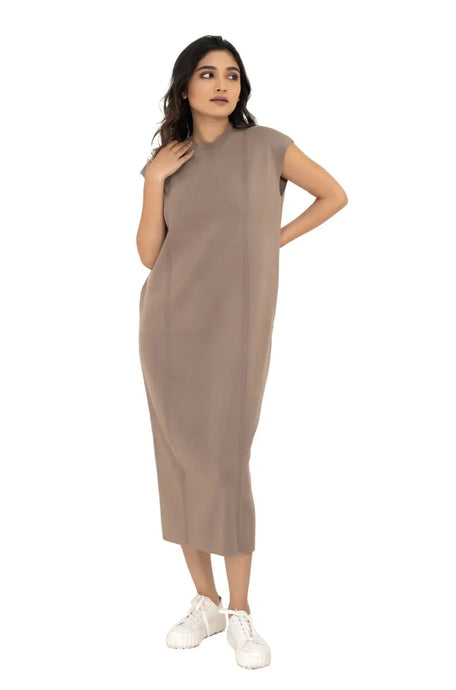 Compose Maxi Dress Light Brown lounge wear featured