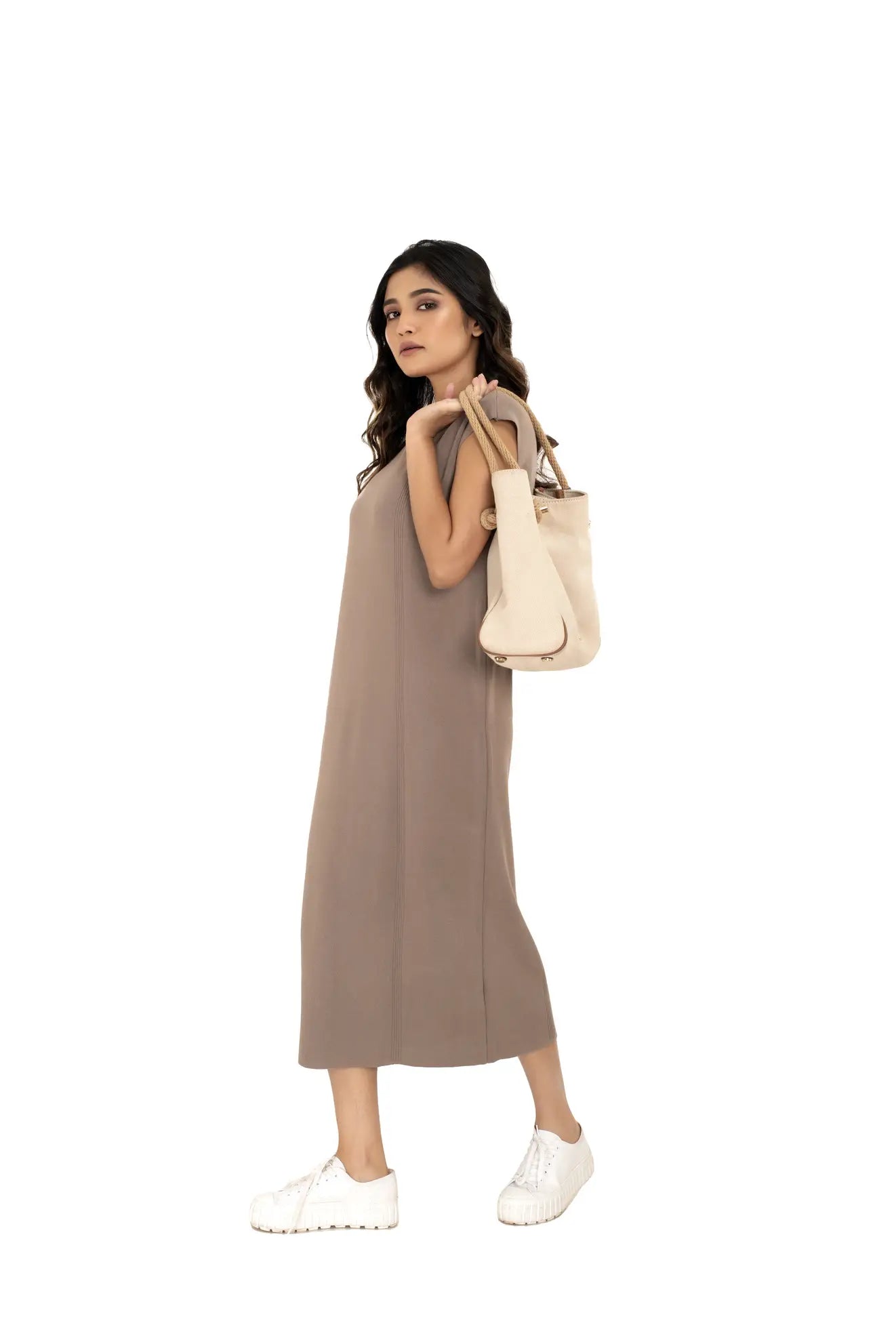 Compose Maxi Dress Light Brown lounge wear featured