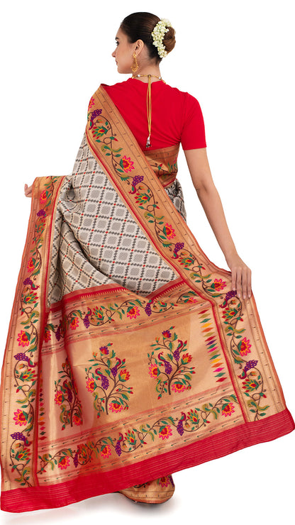 Crimson Charm Katan Silk Saree Saree