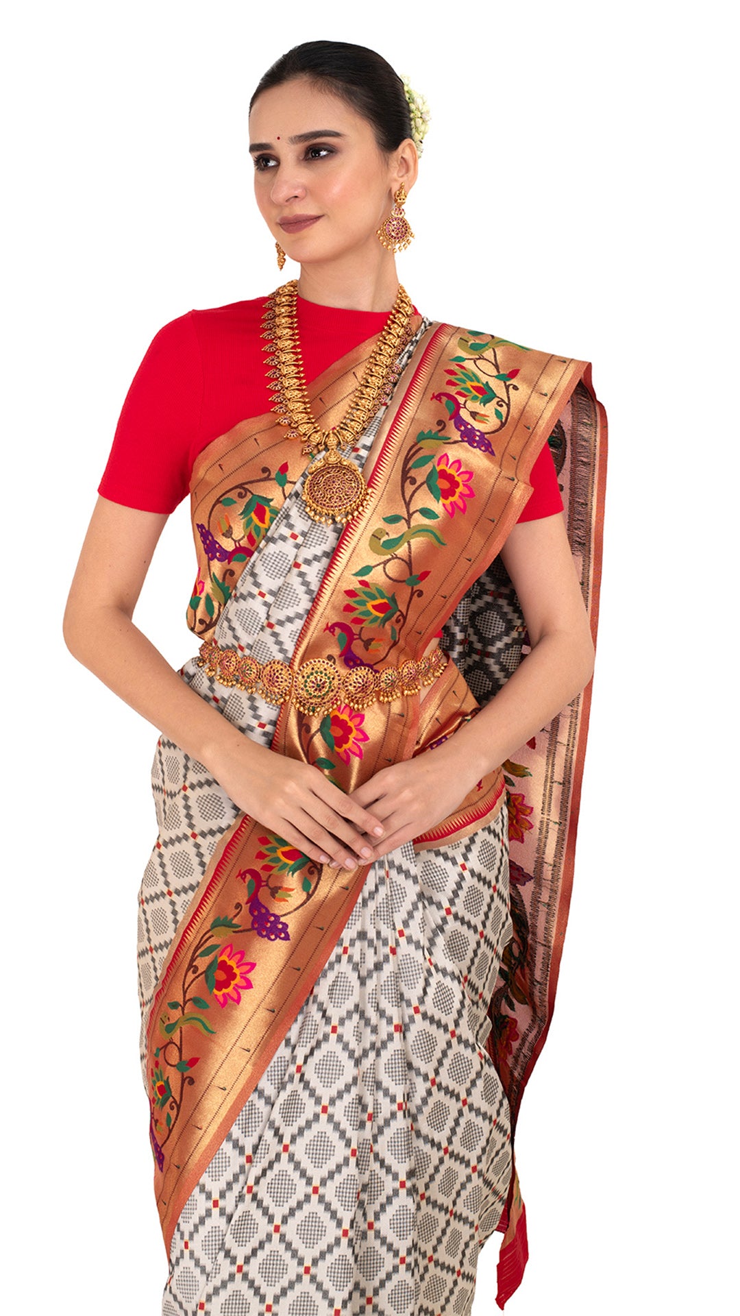 Crimson Charm Katan Silk Saree Saree