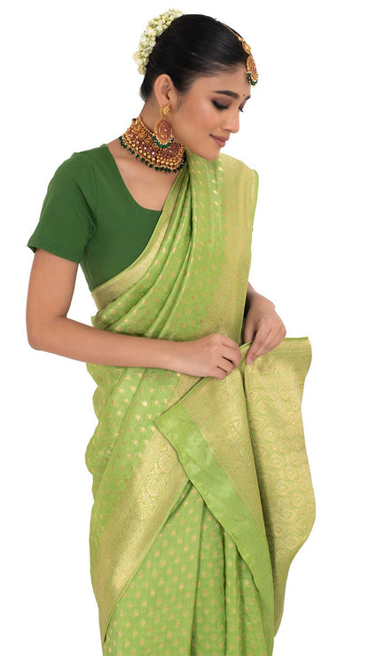 Luxurious Green Dola Khaddi Saree Saree