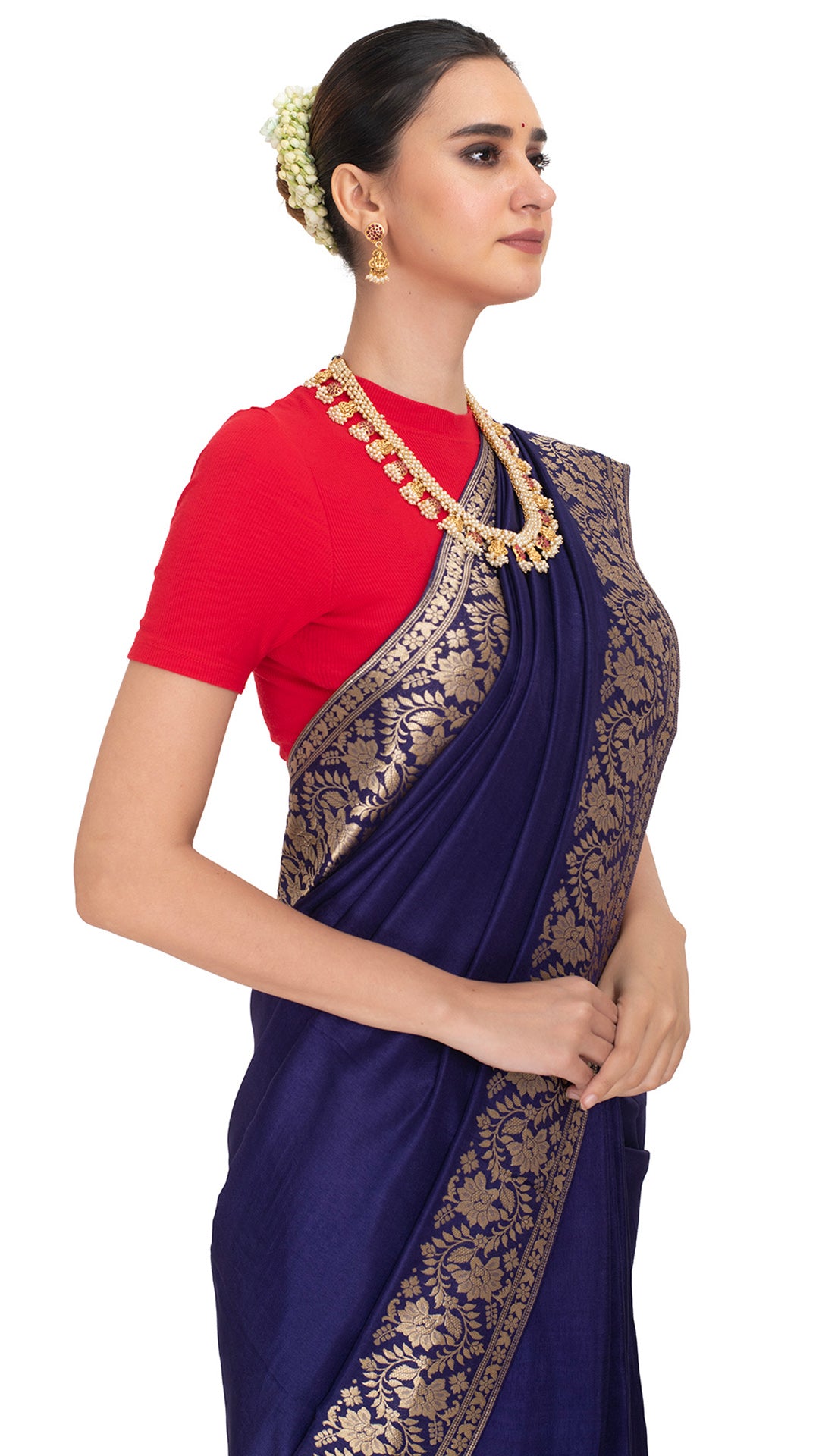 Blue Dola Khaddi Saree with heavy border Saree