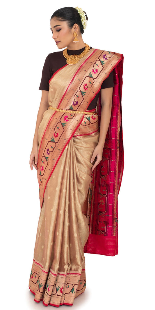 Golden Paithani Border Saree Saree